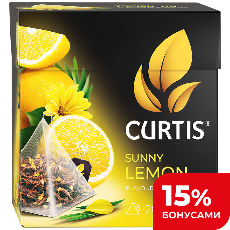Чай черный Curtis Санни Лемон, 20 пирамидок, 34 г