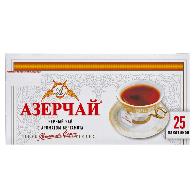 Чай Азерчай черный с ароматом бергамота, 25 пакетиков, 50 г
