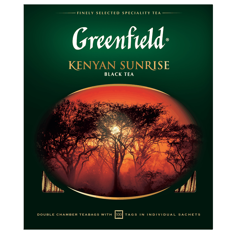 Чай Greenfield Kenyan Sunrise черный, 100 пакетиков, 200 г