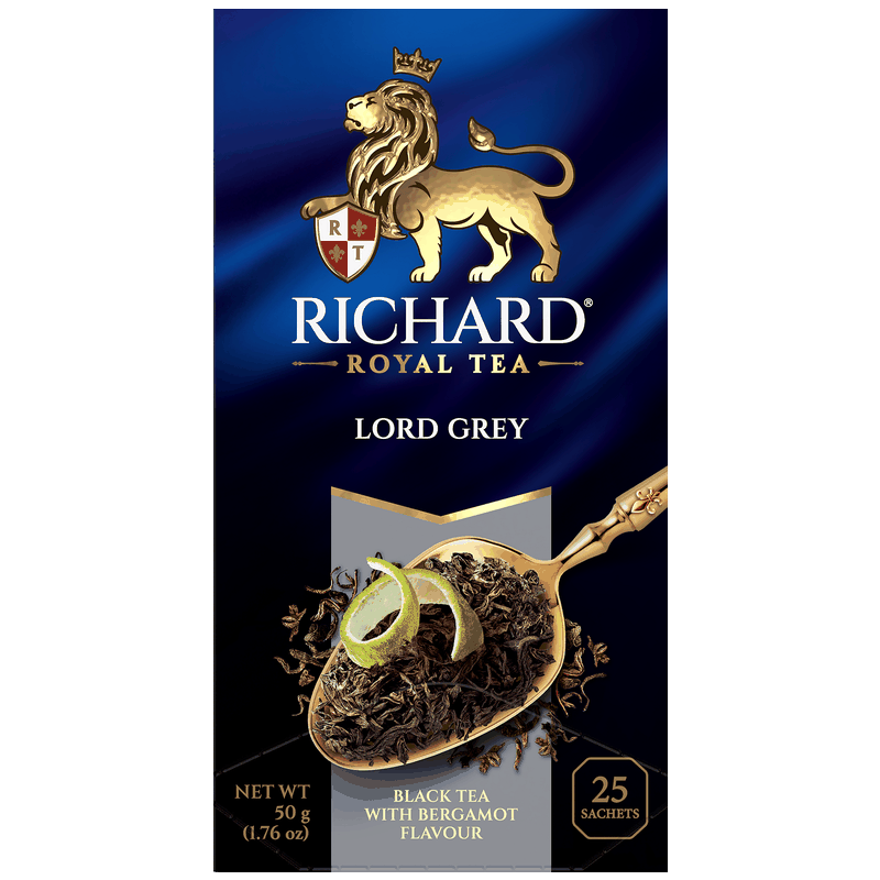 Чай Richard Lord Grey черный с с бергамотом, 25 пакетиков, 50 г