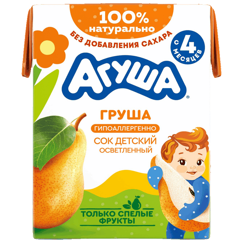 Сок Агуша груша осветленный, 200 мл