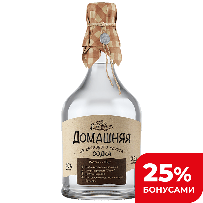 Водка Питейный дом Домашняя 40%, 0,5 л