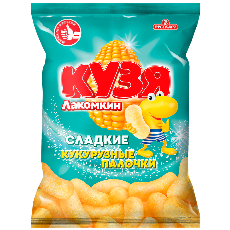 Кукурузные палочки Кузя Лакомкин в сахарной пудре, 140 г