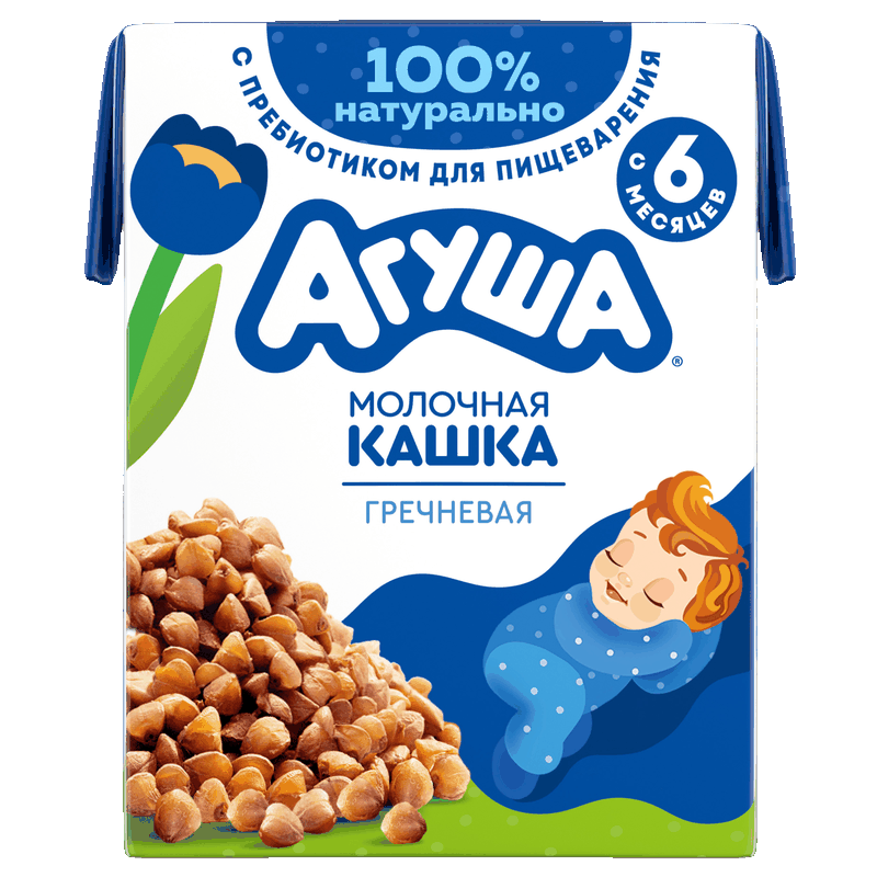 Каша Агуша Засыпай-ка молочно-гречневая 2,5%, 200 мл
