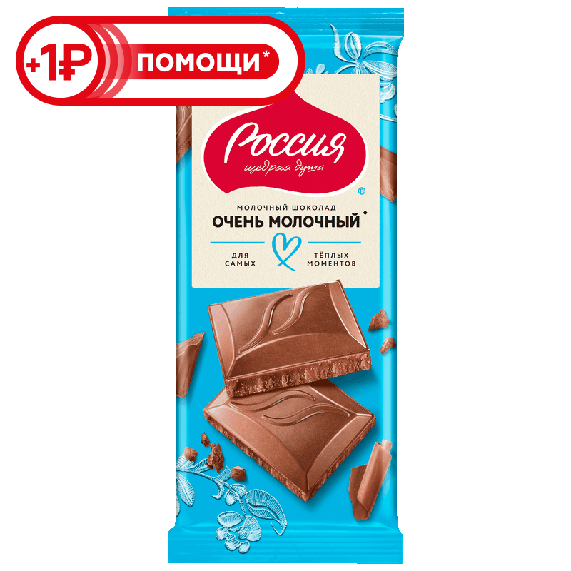 Шоколад молочный Россия Щедрая душа, 75/82 г