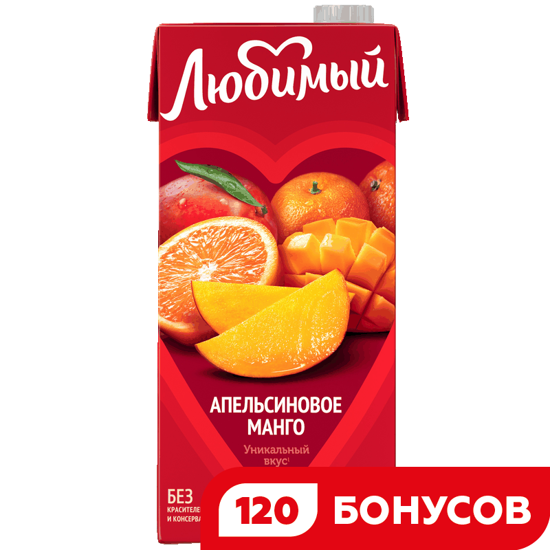 Напиток сокосодержащий Любимый апельсиновое манго/мандариновое сочетание, 0,95 л 