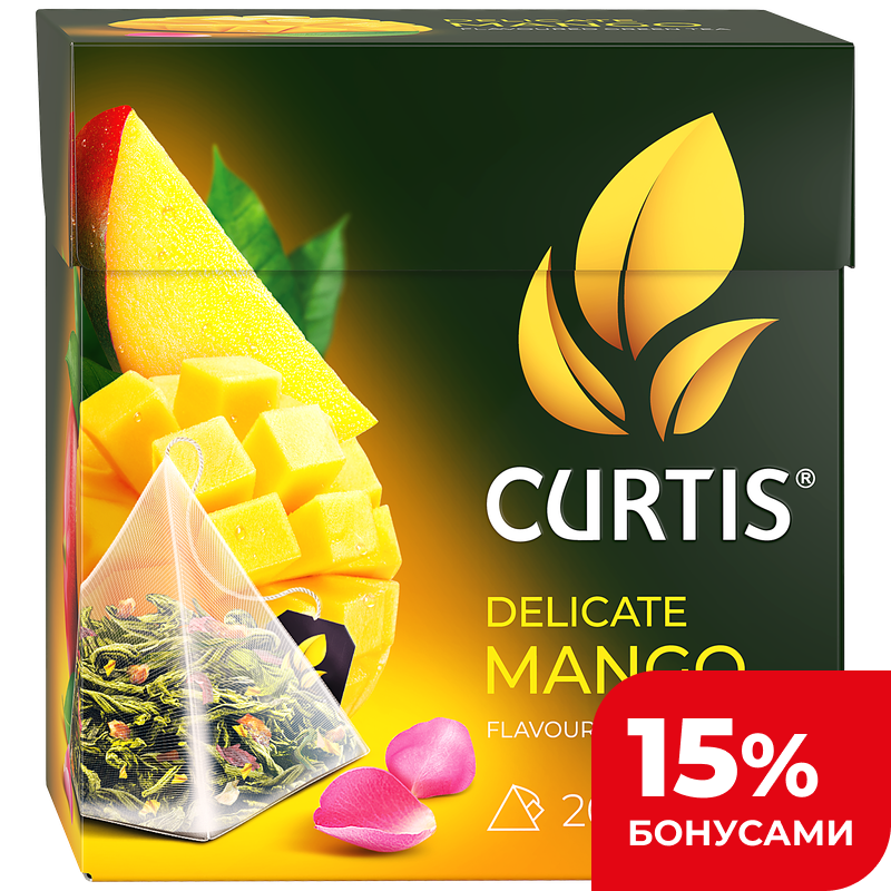 Чай зеленый Curtis вкус манго, 20 пирамидок, 36 г