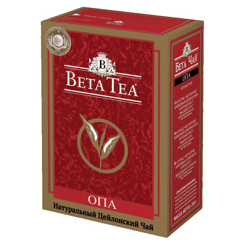 Чай Beta Tea байховый крупнолистовой черный, 250 г