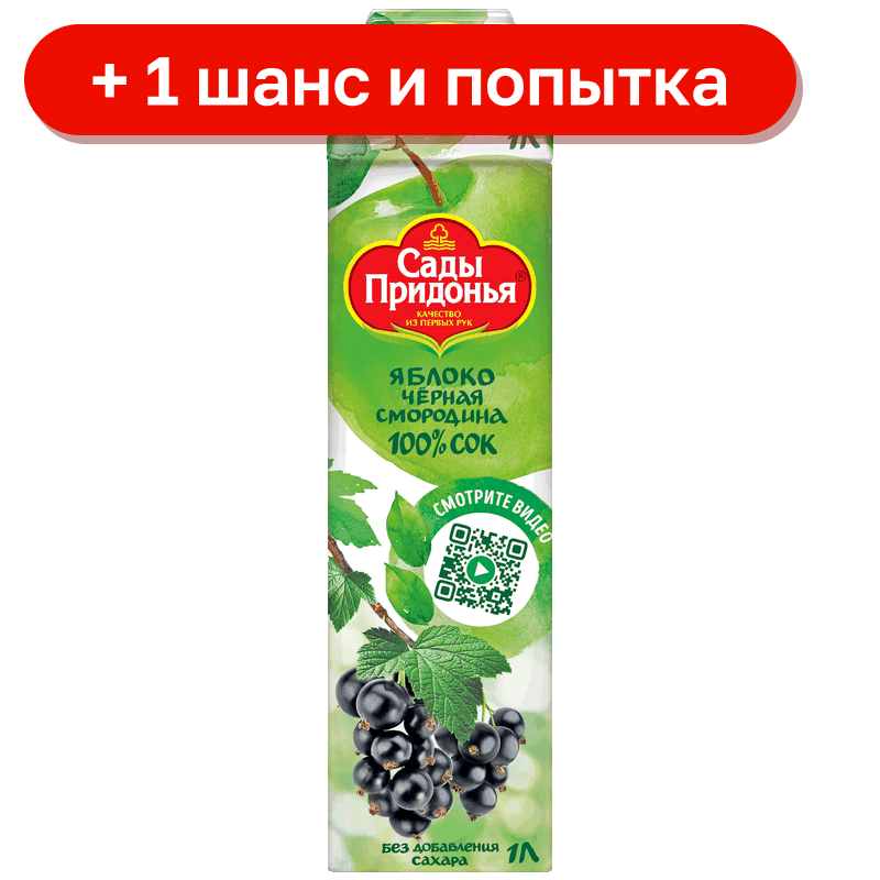 Сок Сады Придонья яблоко/чёрная смородина, 1 л