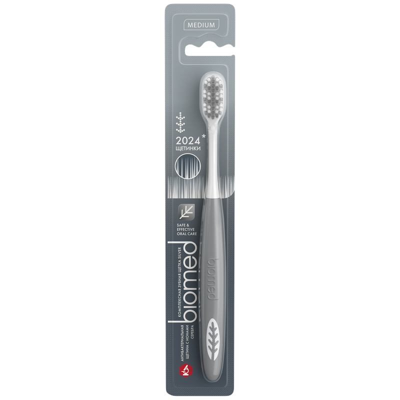 Зубная щётка Biomed Silver Medium комплексная Зубная щётка Biomed Silver Medium комплексная