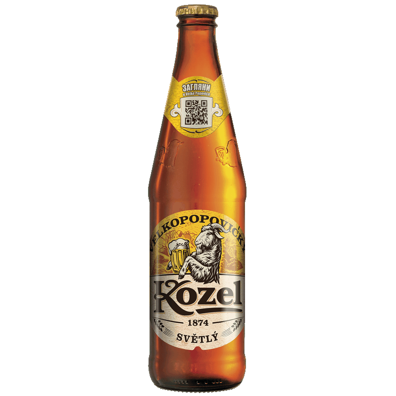 Пиво светлое Velkopopovicky Kozel 4% пастеризованное, 0,45 л