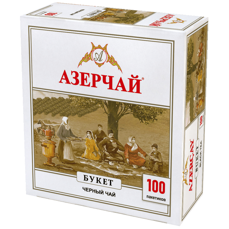 Чай черный Азерчай байховый, 100 пакетиков, 200 г