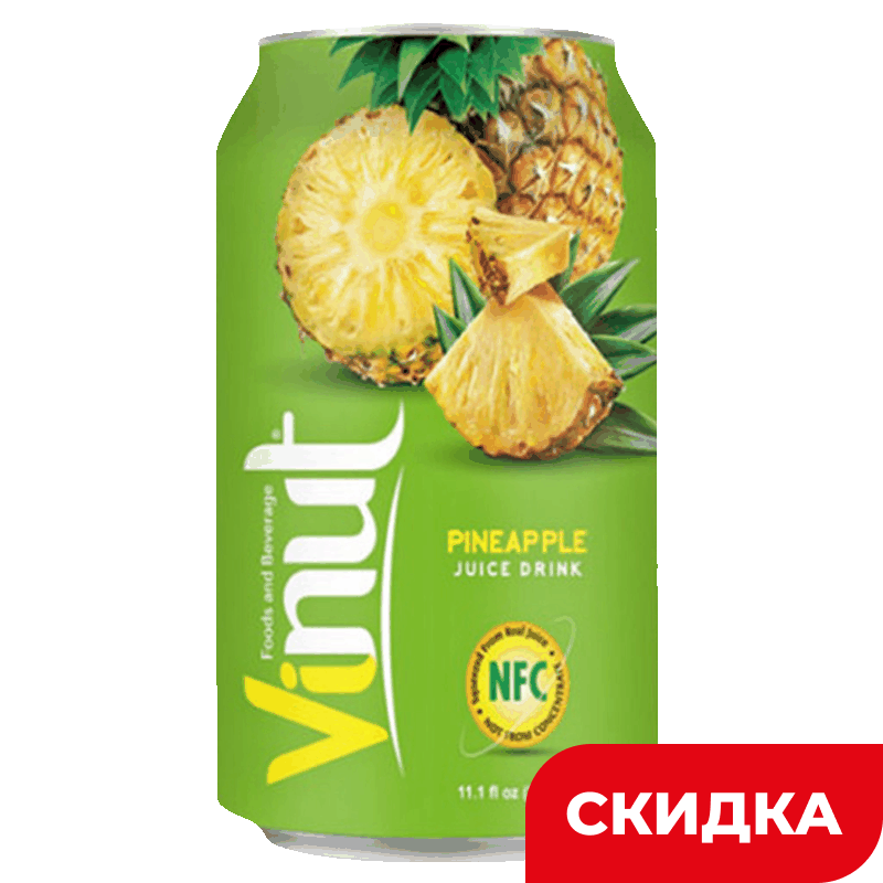 Напиток Vinut сокосодержащий ананас, 330 мл