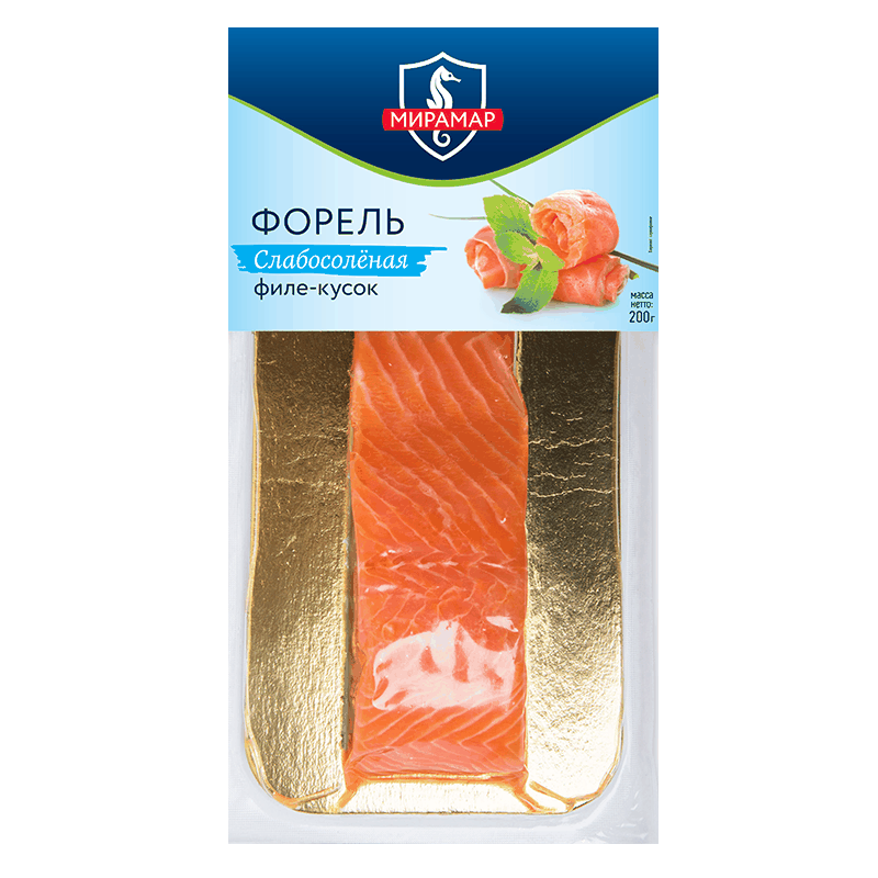 Форель Мирамар слабосоленая филе-кусок, 200 г