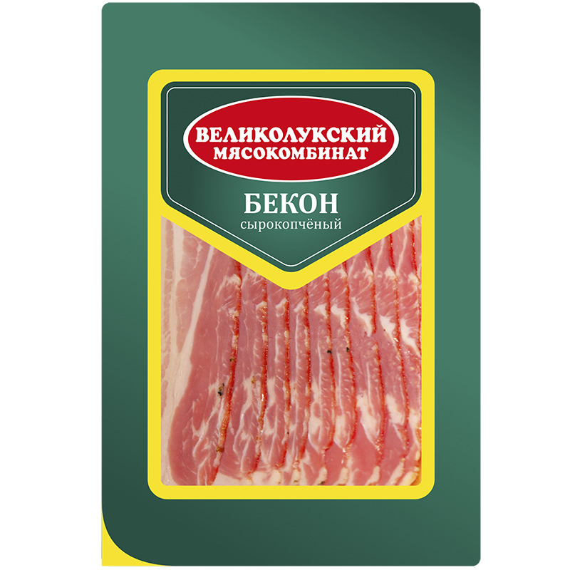 Бекон Великолукский МК из свинины сырокопченый нарезка, 150 г