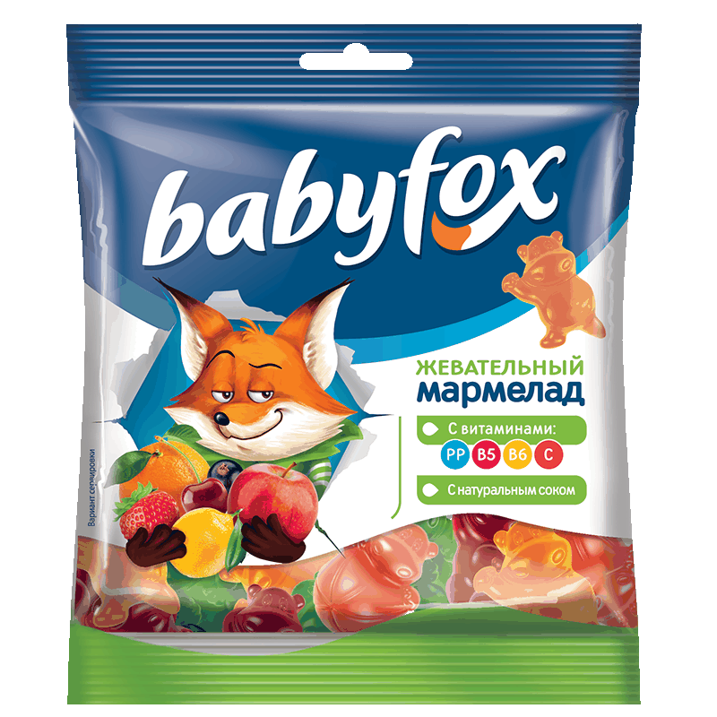 Мармелад Babyfox жевательный бегемоты, 70 г