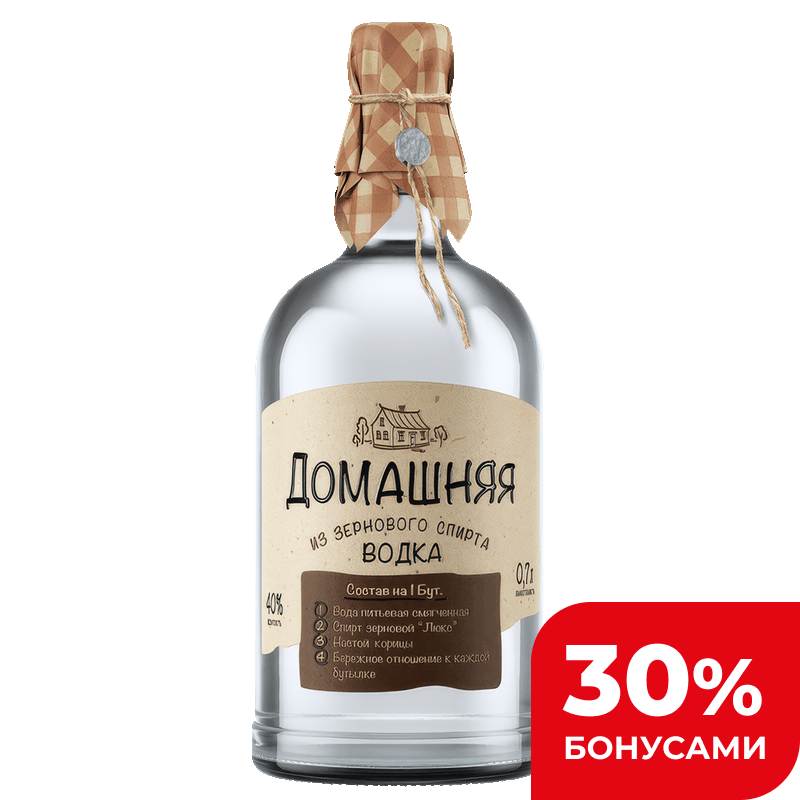 Водка Домашняя Питейный дом 40%, 0,7 л
