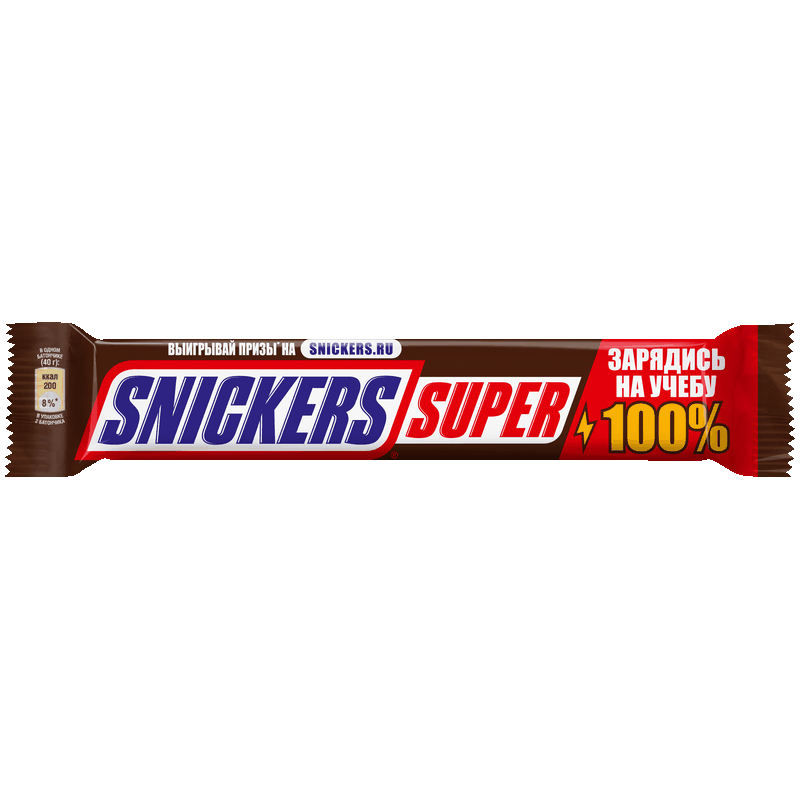 Шоколадный батончик Snickers Super, 80 г