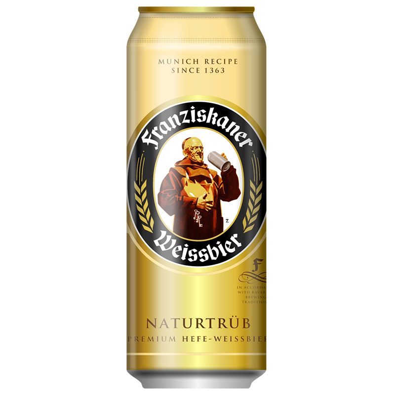Пиво Franziskaner Premium Weissbier светлое нефильтрованное пшеничное 5%, 450 мл