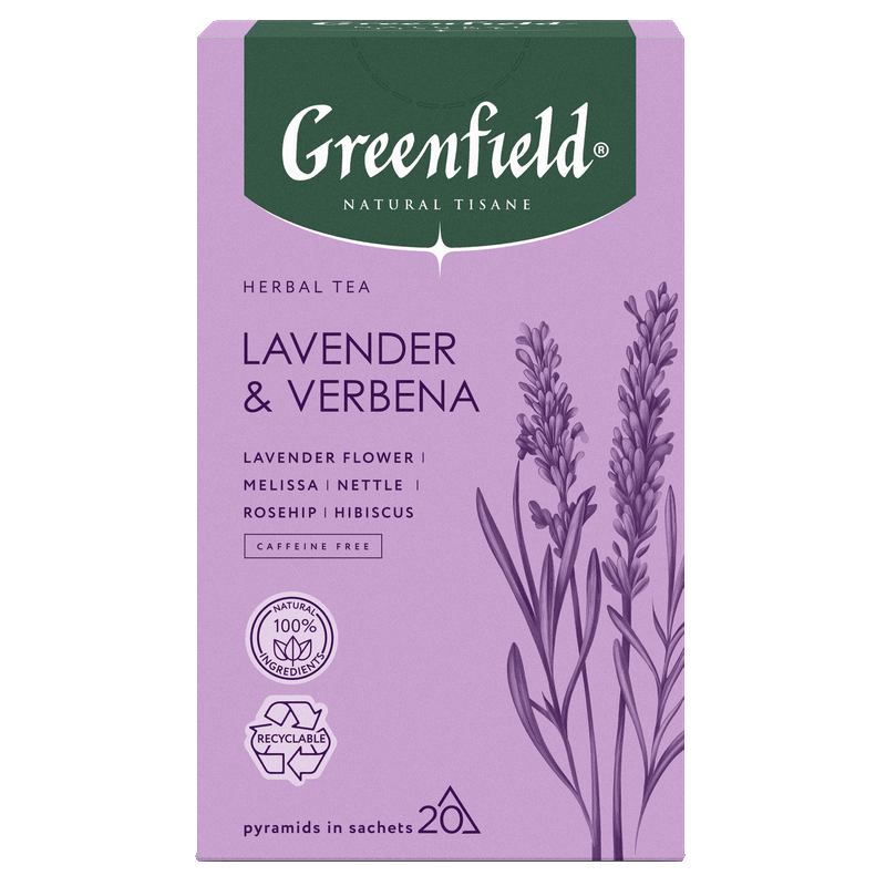 Чайный напиток Greenfield Natural Tisane Lavender & Verbena, 20 пирамидок