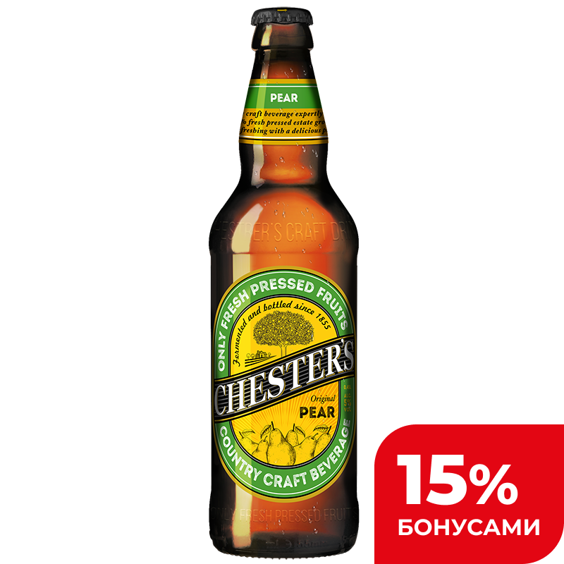 Сидр Chesters грушевый сладкий 5%, 0,45 л