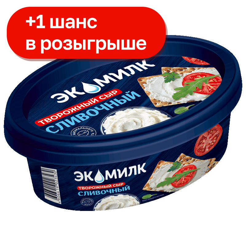 Сыр творожный Экомилк сливочный 60%, 120 г