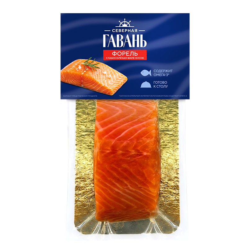 Форель слабосоленая Северная гавань филе-кусок, 180 г