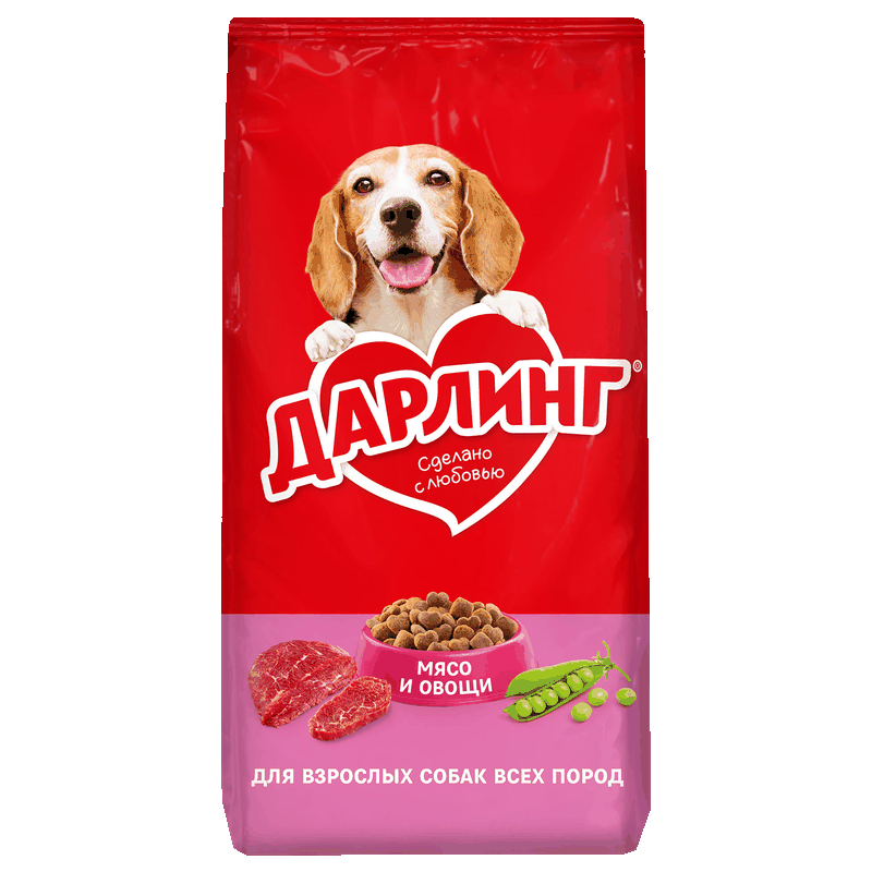 Корм для собак Дарлинг, мясо и овощи, 15 кг