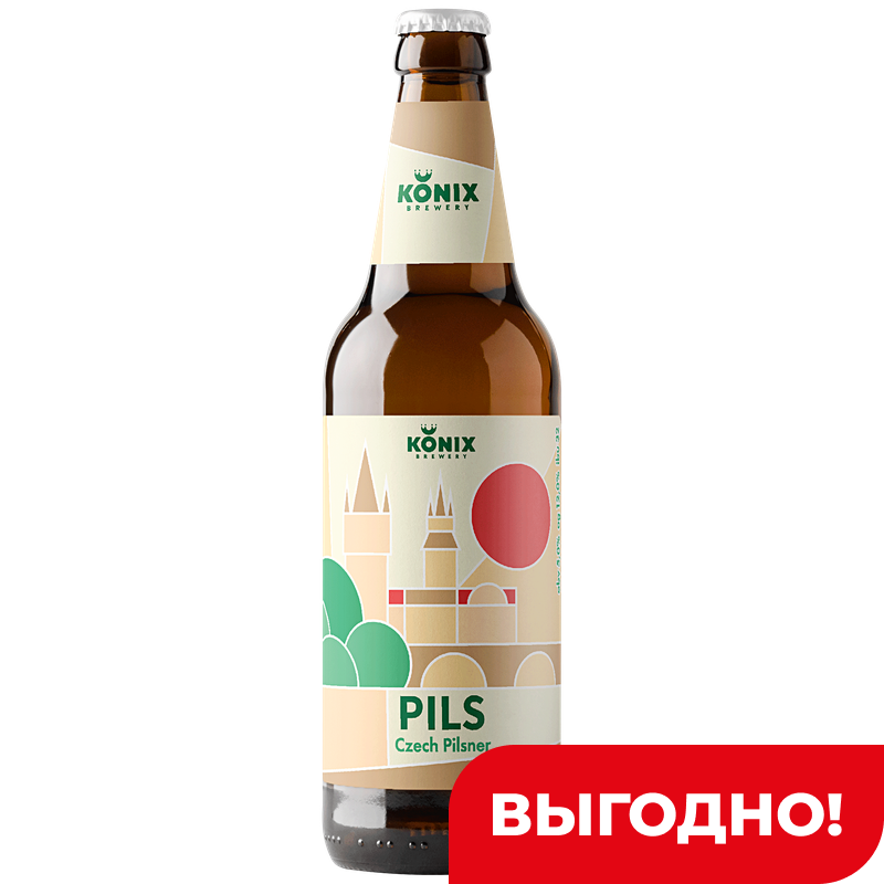 Пиво Konix Czechpilsner светлое фильтрованное пастеризованное 5%, 450 мл Пиво Konix Czechpilsner светлое фильтрованное пастеризованное 5%, 450 мл
