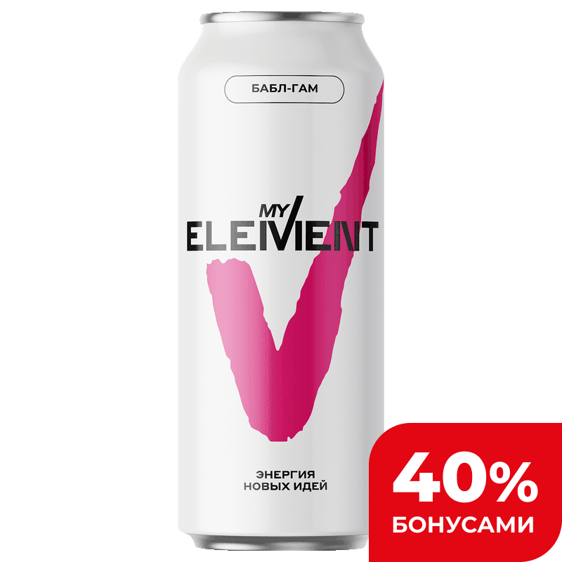 Напиток энергетический My Element Бабл-гам, 0,45 л 