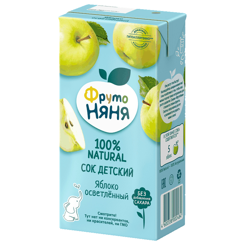 Сок Фрутоняня яблоко осветленный, 0,5 л