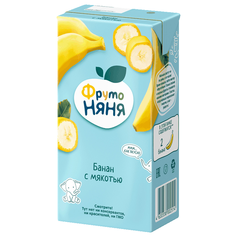 Нектар Фрутоняня банан с мякотью, 0,5 л 