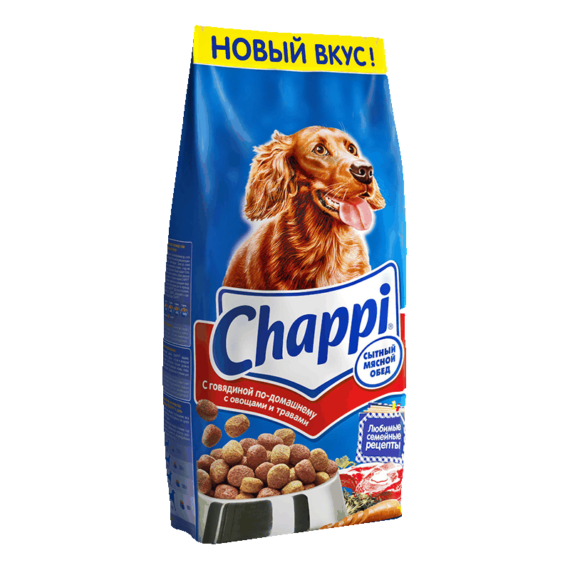 Корм для собак Chappi с говядиной по-домашнему с овощами и травами, 15 кг