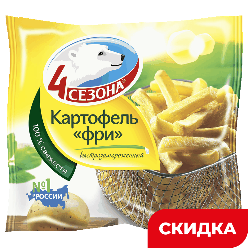 Картофель «Фри» 4 Сезона, 900 г Картофель «Фри» 4 Сезона, 900 г