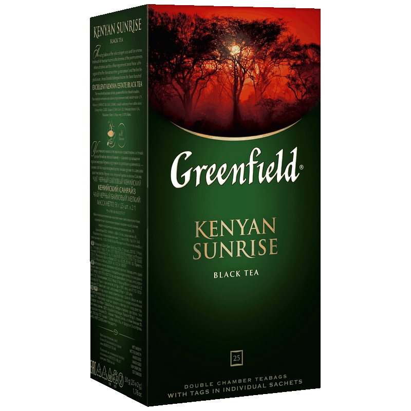 Чай Greenfield Kenyan Sunrise черный, 25 пакетиков, 50 г
