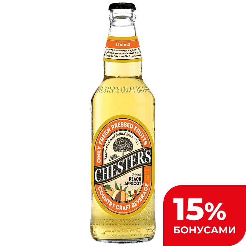 Напиток пивной Chesters оригинальный персик-абрикос, 0,45 л