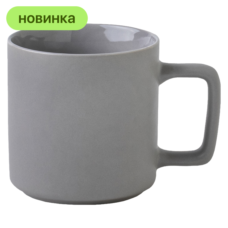 Кружка Симпл серая, фарфор, 320 мл