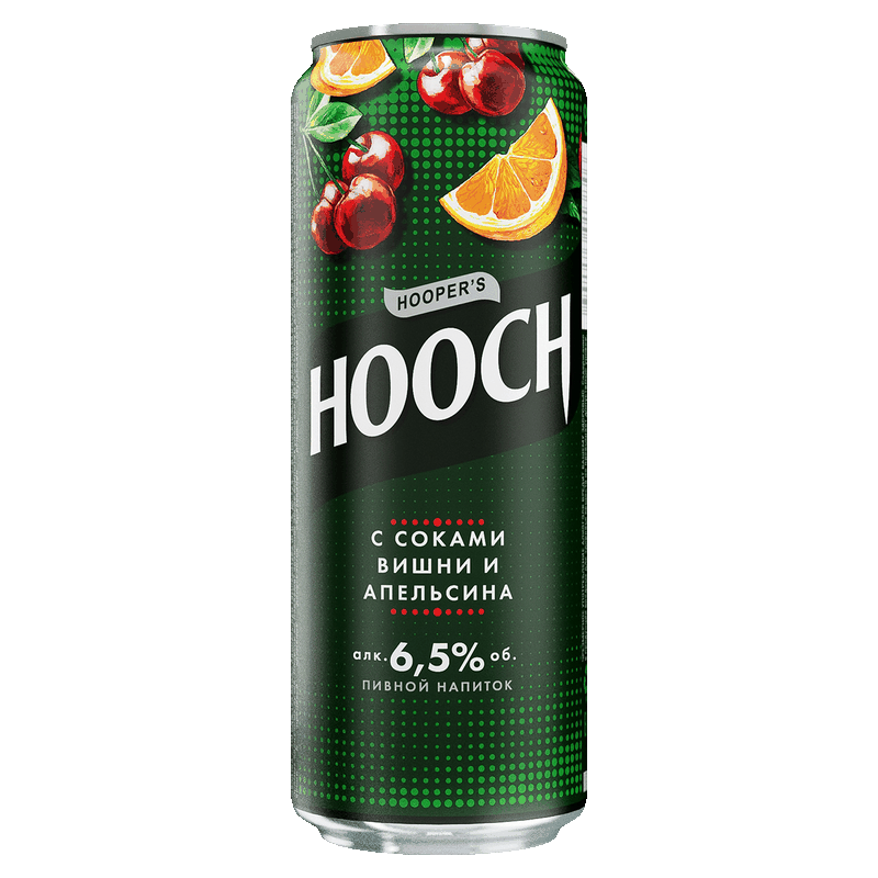 Напиток пивной Hooch Super с соком вишни и апельсина 6,5%, 0,45 л