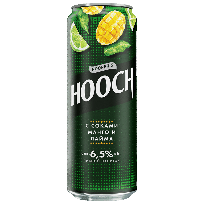 Напиток пивной Hooch Super с соком манго и лайма 6,5%, 0,45 л