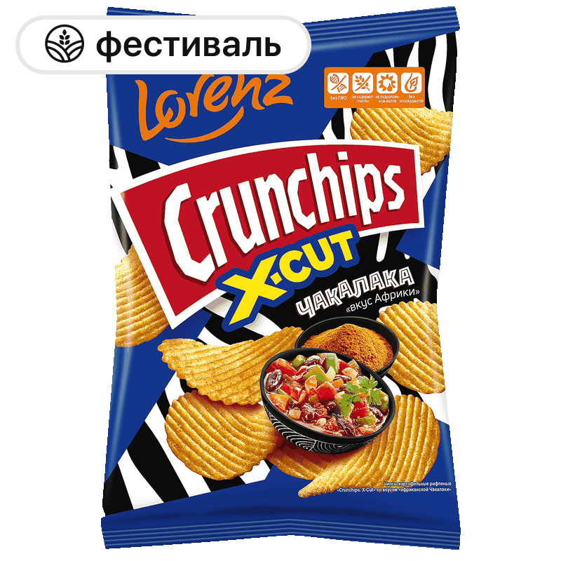 Чипсы картофельные Crunchips X-Cut Чакалака, 130 г