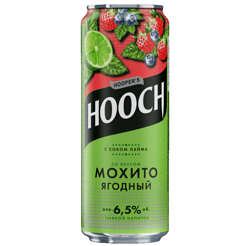 Напиток пивной Hooch Ягодный Мохито 6,5 %, 0,45 л