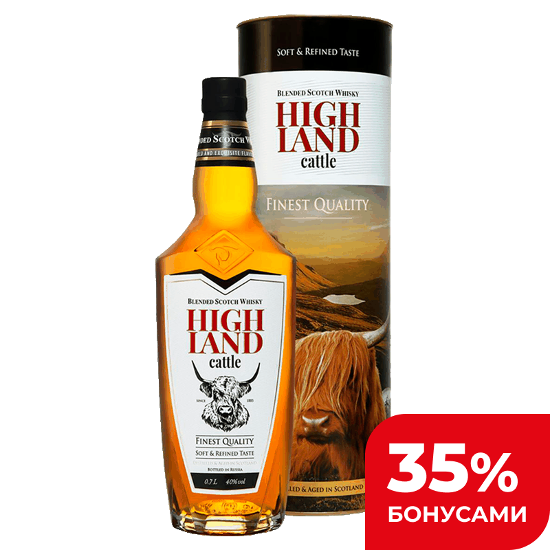 Виски Highland Cattle шотландский купажированный 40%, 0,7 л