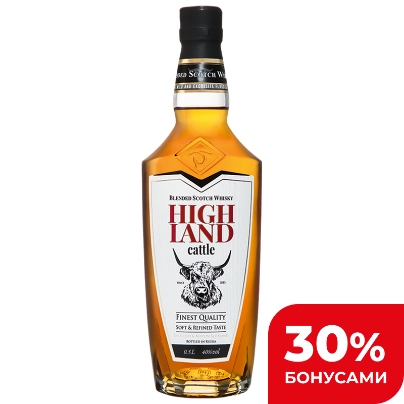 Виски Highland Cattle шотландский купажированный 40%, 0,5 л