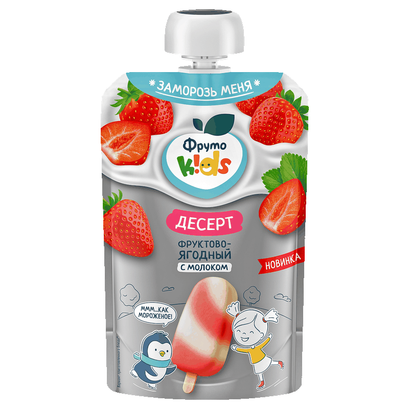 Десерт ФрутоKids фруктово-ягодный с молоком, 90 г
