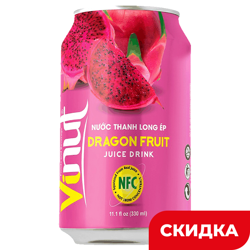 Напиток Vinut сокосодержащий Драконий фрукт, 330 мл
