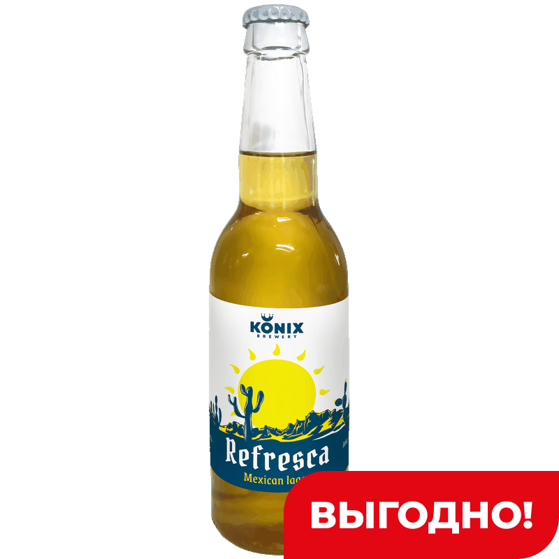  Пивной напиток Konix Refresca фильтрованный 4,8%, 0,33 л