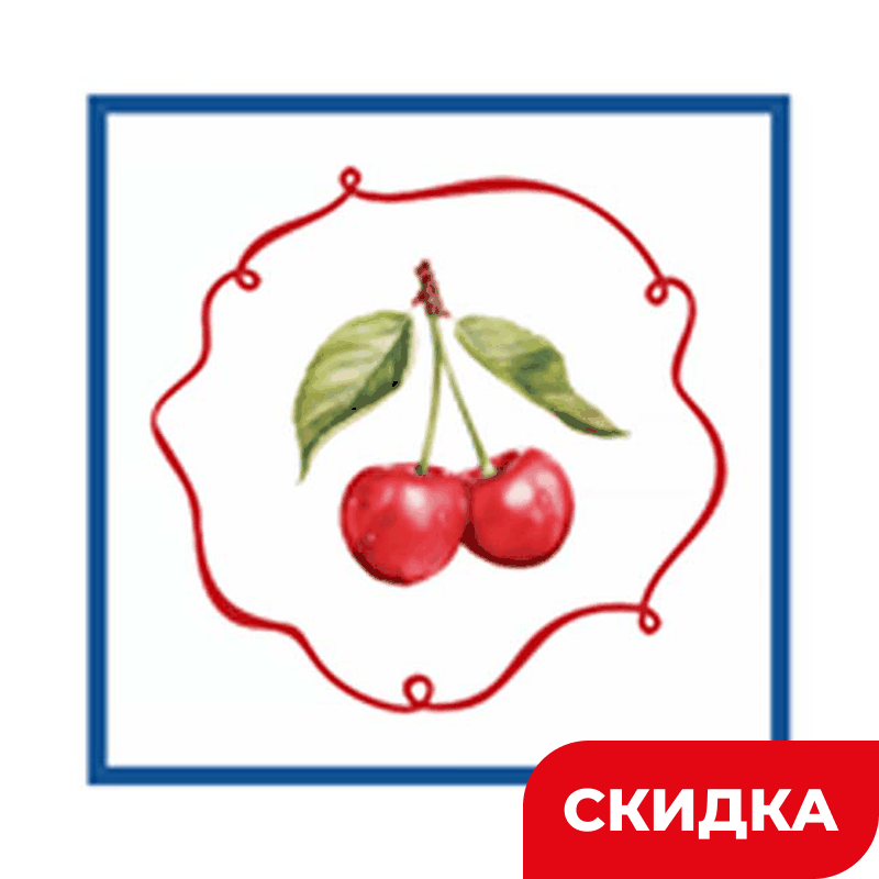 Салфетка бумажные с рисунком Вишня, 20 шт, 33х33 см