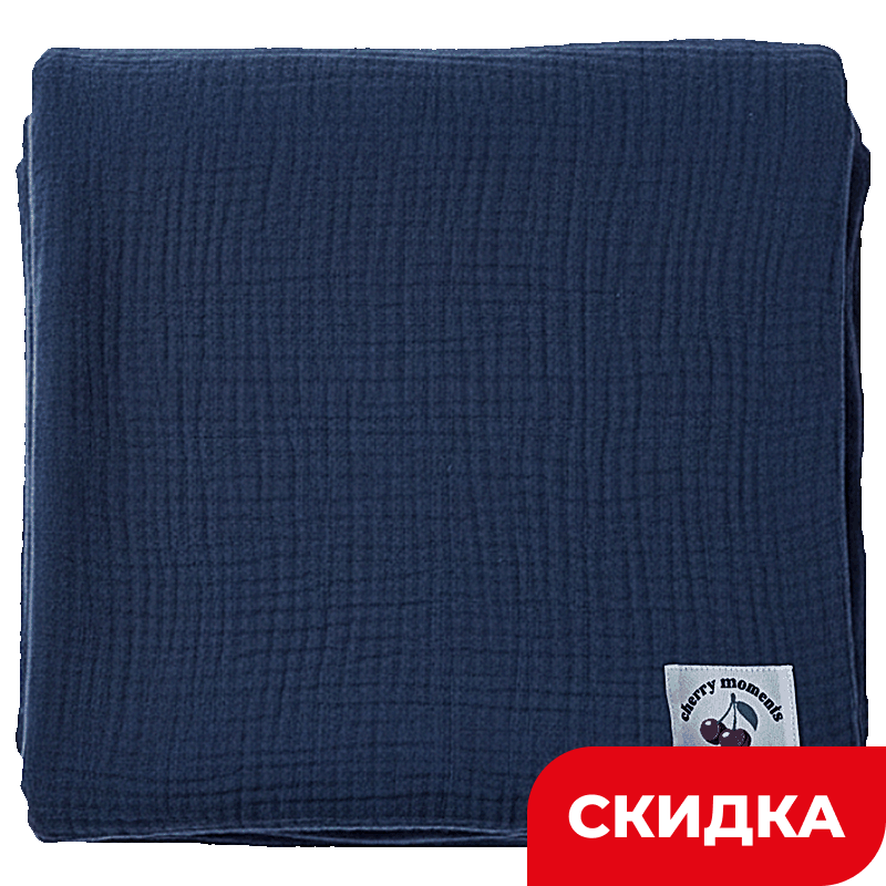 Покрывало Wellfort Муслин Вишня синий, 150х200 см