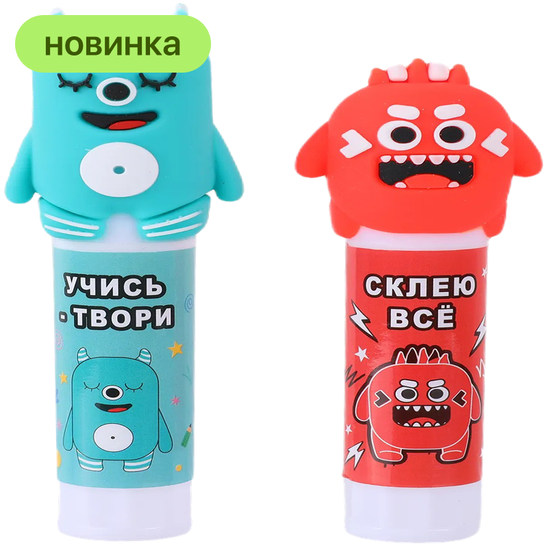 Клей-карандаш ПВП Монстрик, в ассортименте, 9 г